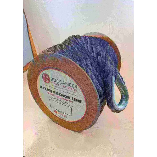 Buccaneer Rope 3/8 x 50 Twisted Nylon Anchor Line, Black 20-20504
